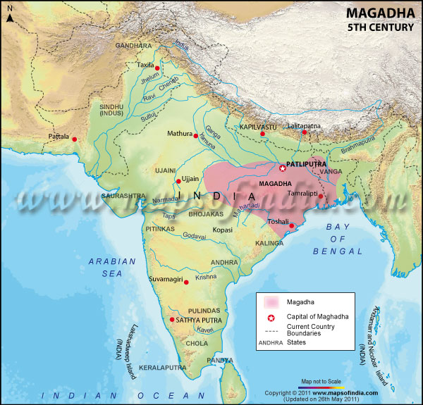 Magadh In India Map Magadha 5Th Century - Mauryan Empire Maps