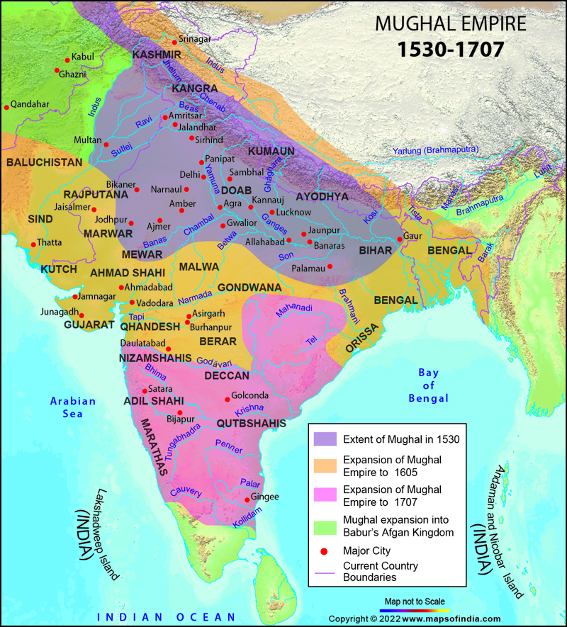 Map of Mughal Empire