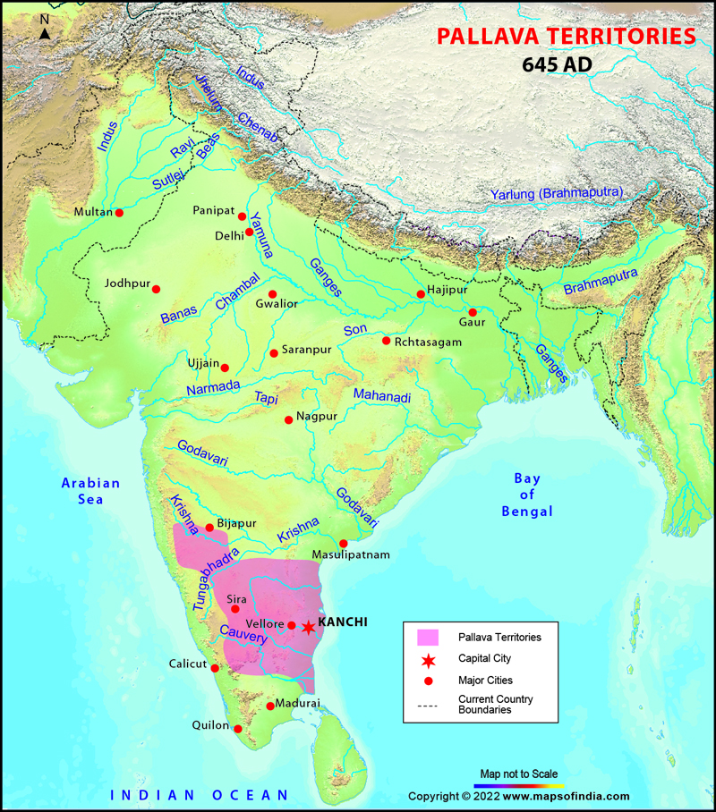 Map of Pallava Dynasty