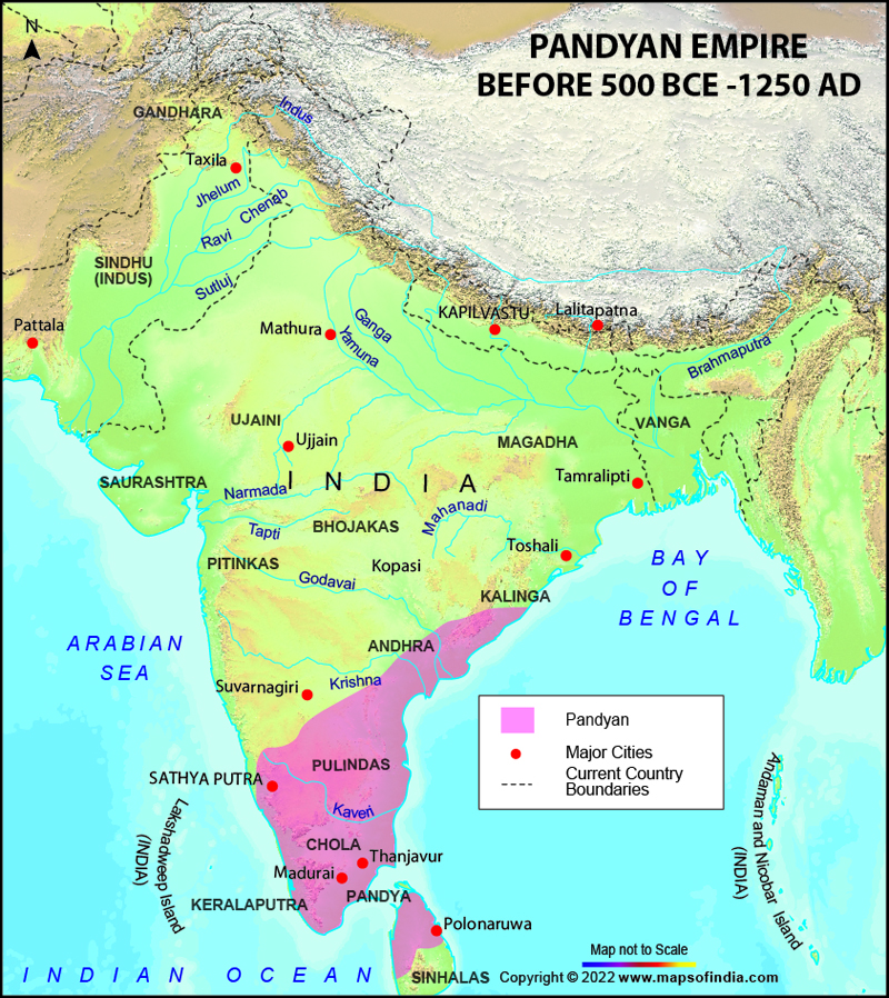 Map of Pandyan Dynasty
