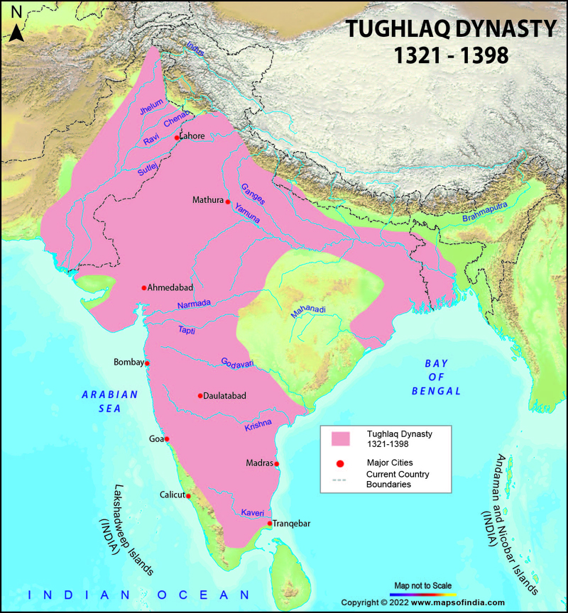 Map of Tughlaq Dynasty