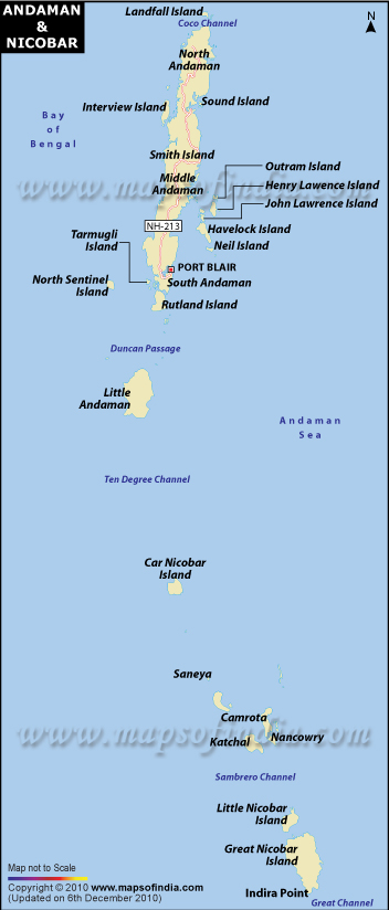 Location of Hotels in Andaman and Nicobar