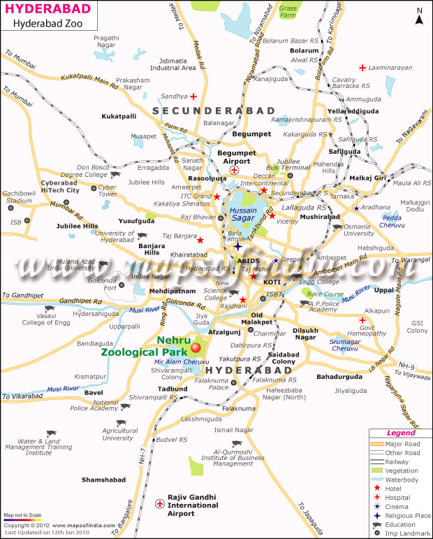 Hyderabad Zoo Route Map
