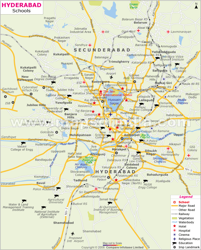 Map of School in Hyderabad