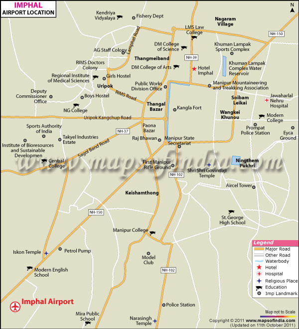 Imphal Airport Location Map