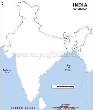 India Outline Map