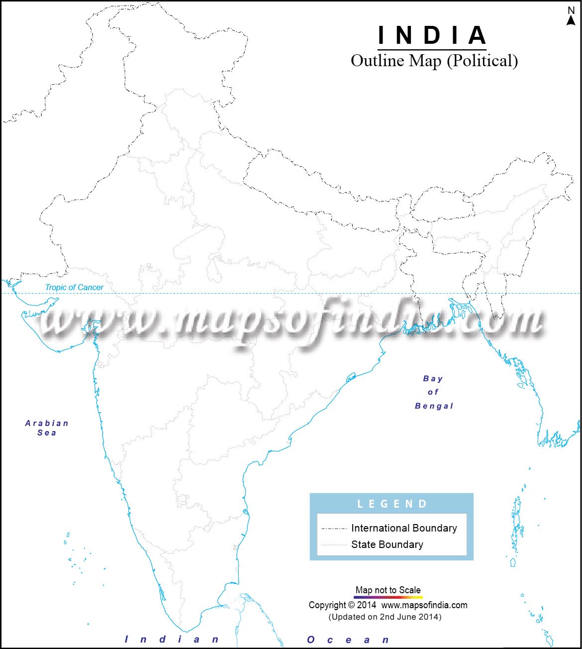 India Political Map in A3 Size