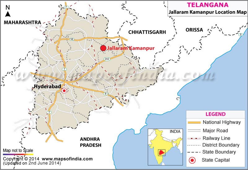 Jallaram Kamanpur Location Map