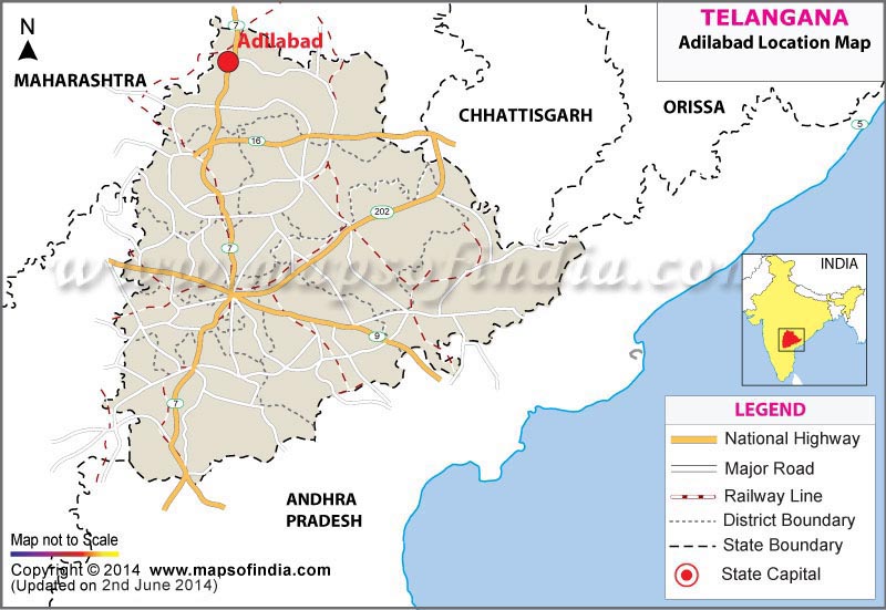 Adilabad Location Map