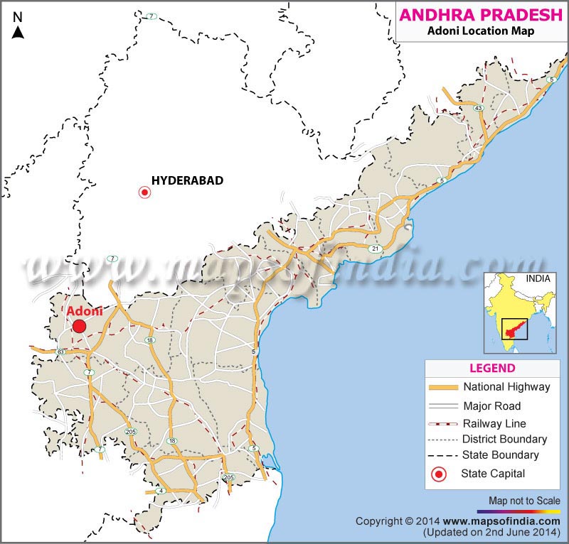 Adoni Location Map