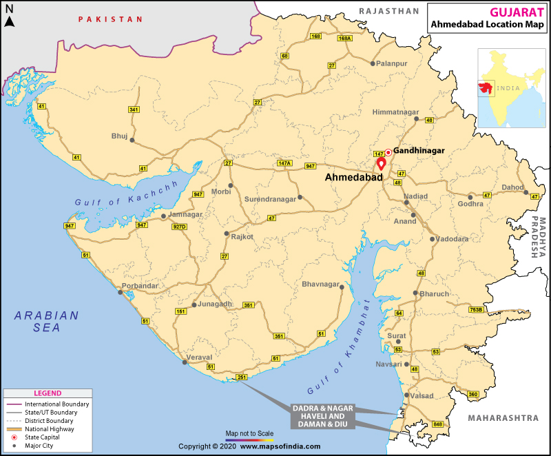 Ahmedabad Location Map