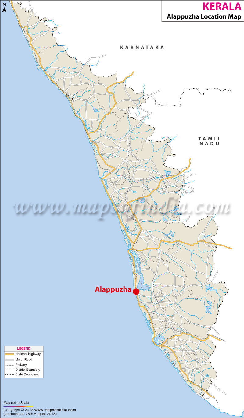 Map At Alleppey Beach Kerala India