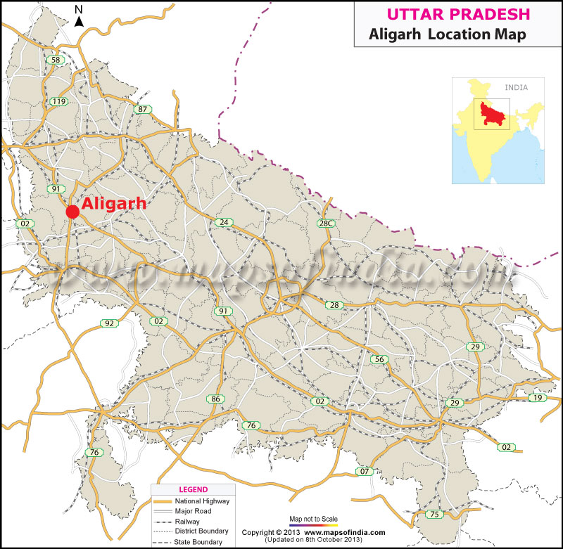 Aligarh Location Map