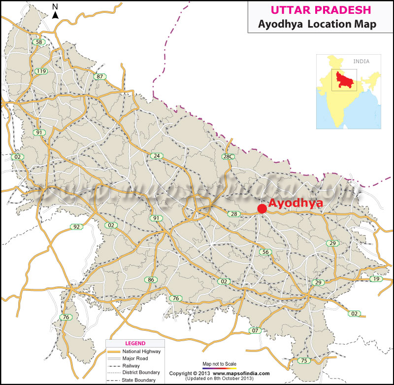 Ayodhya Location Map