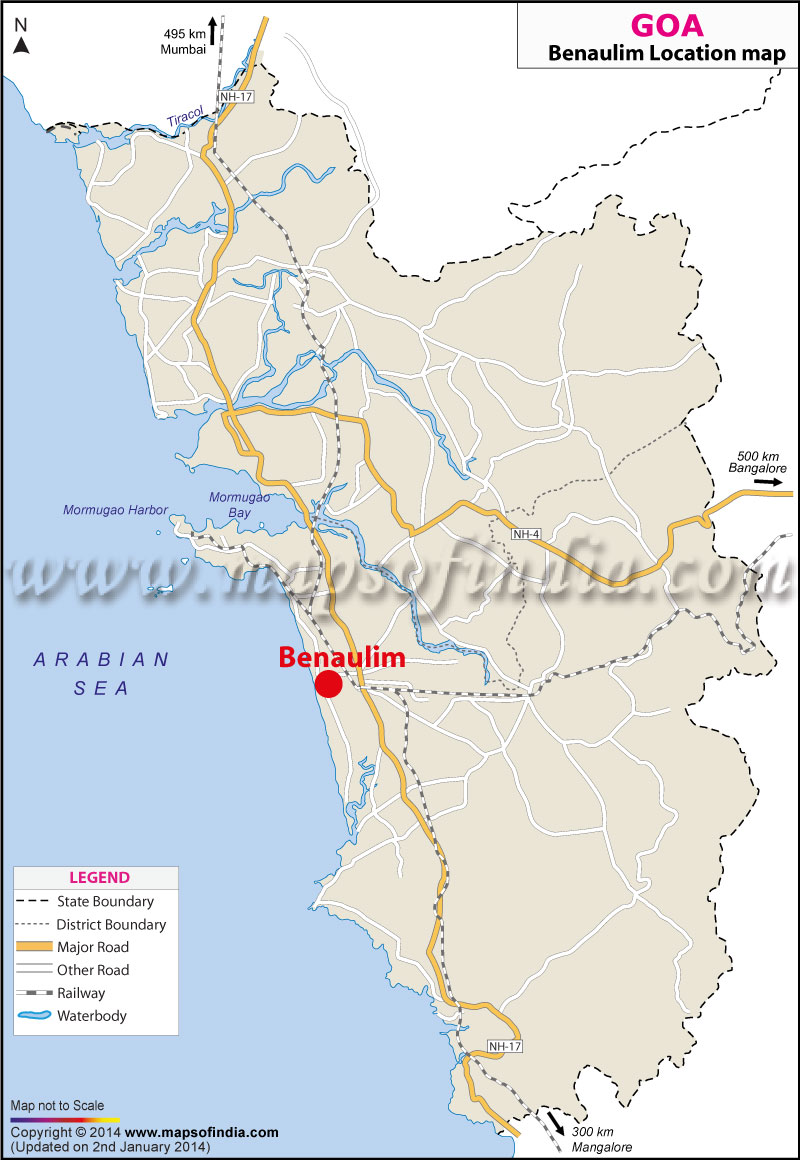 Benaulim Location Map