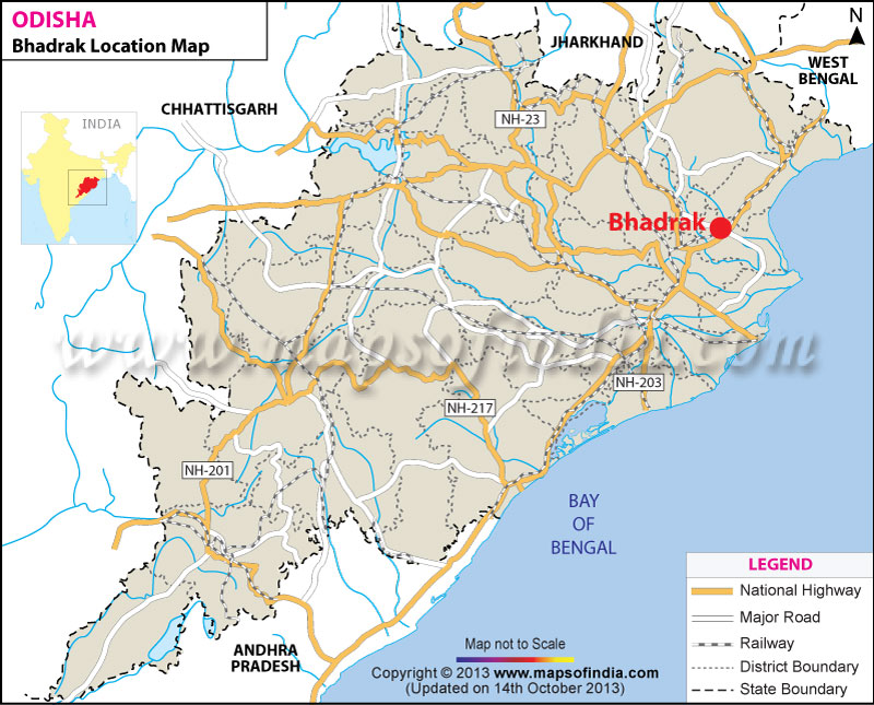 Bhadrak Location Map