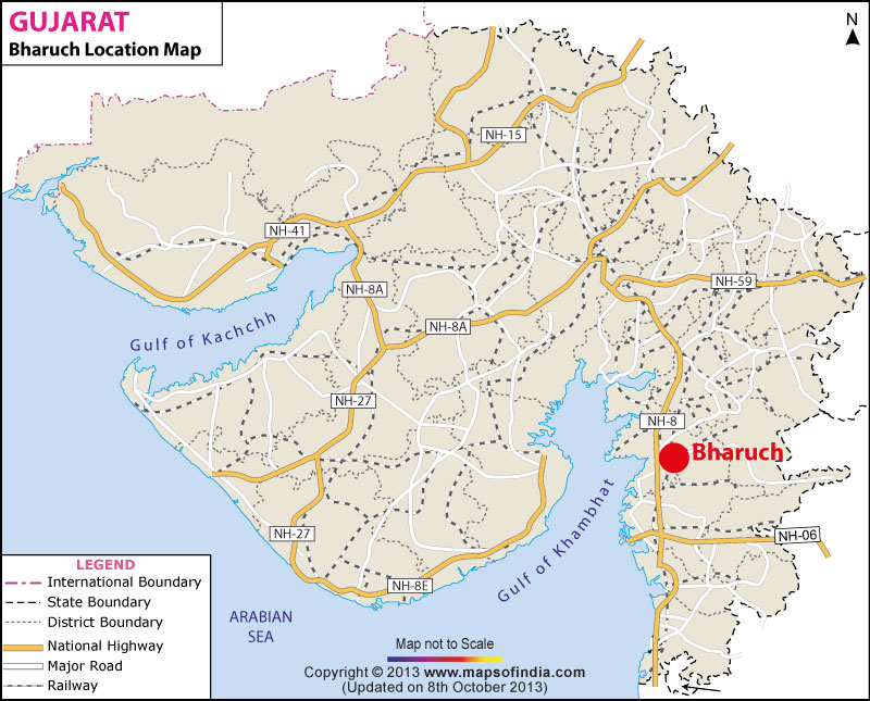 Broach In India Map Where Is Bharuch Located In India | Bharuch Location Map,Gujarat