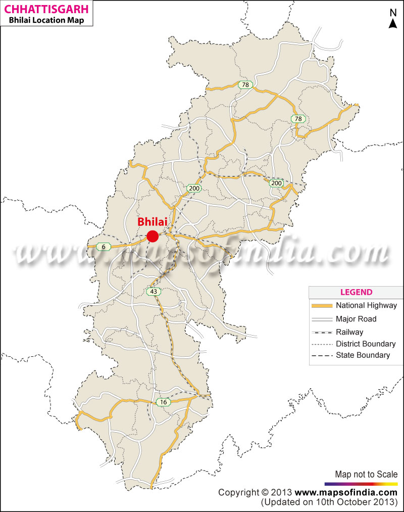 Bhilai Nagar Location Map