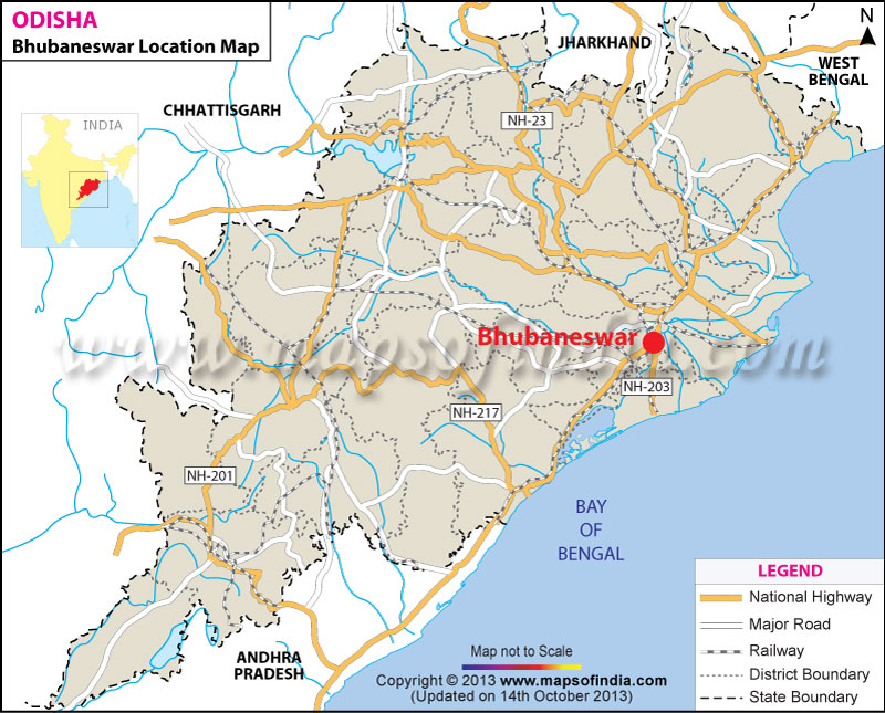 Bhubaneswar Location Map