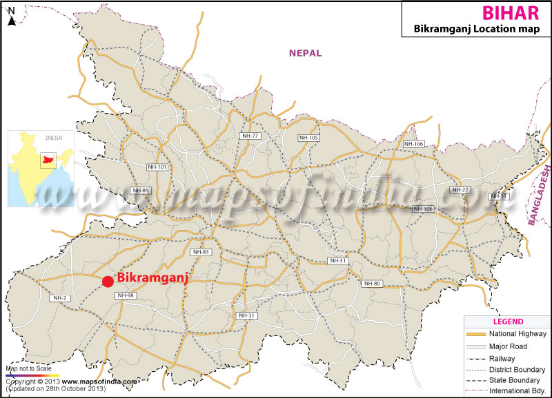 Bikramganj Location Map