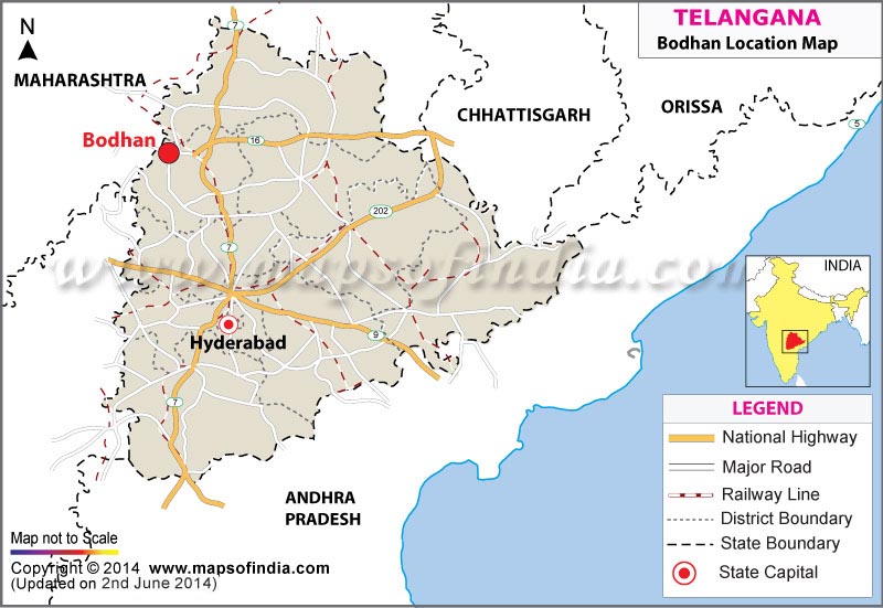 Bodhan Location Map