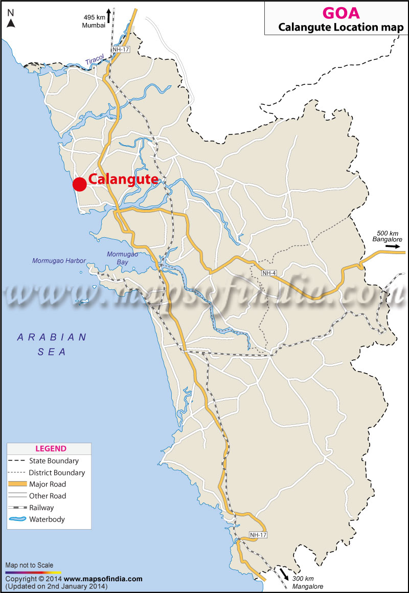 Calangute Location Map