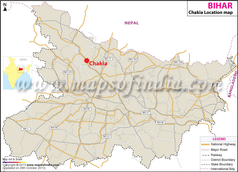 Chakia Location Map