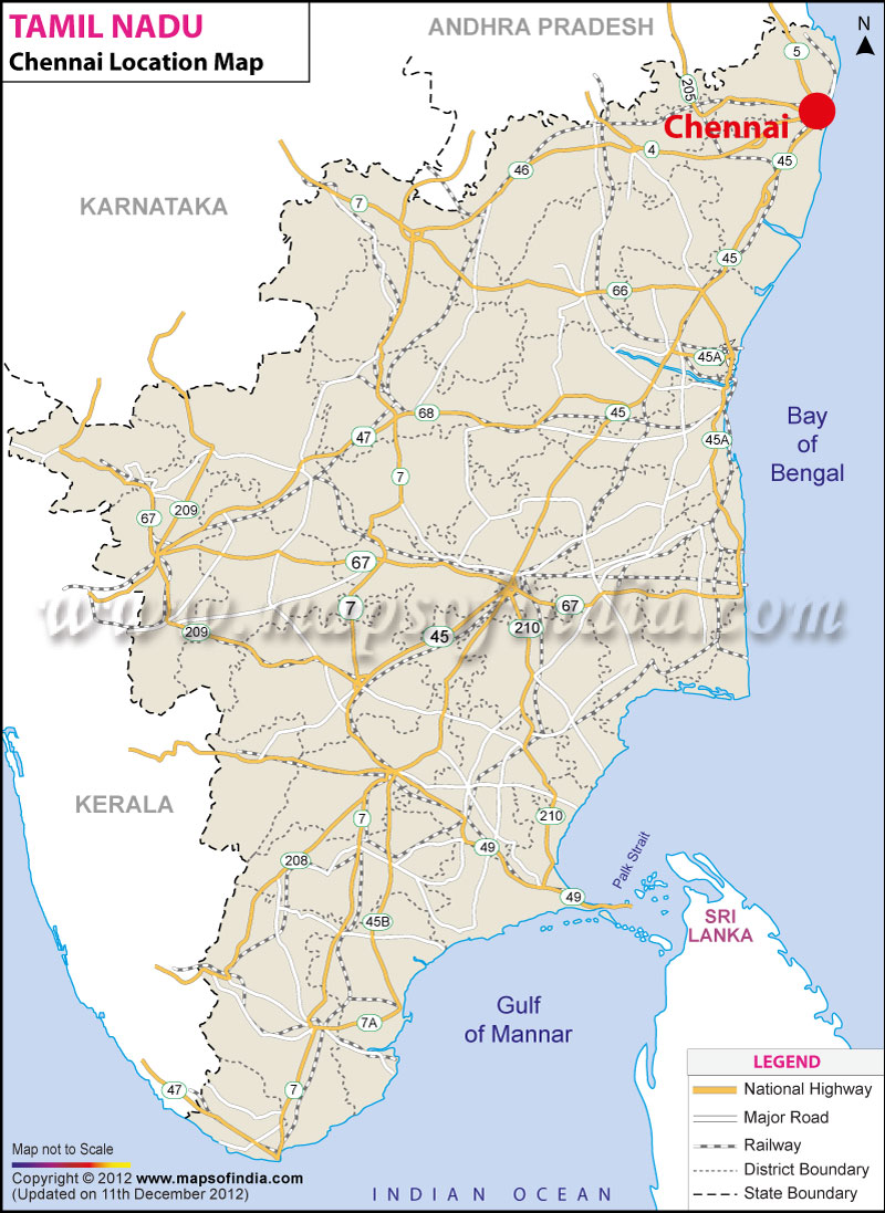 Madras Map In India Where Is Chennai Located In India | Chennai Location Map,Tamil Nadu