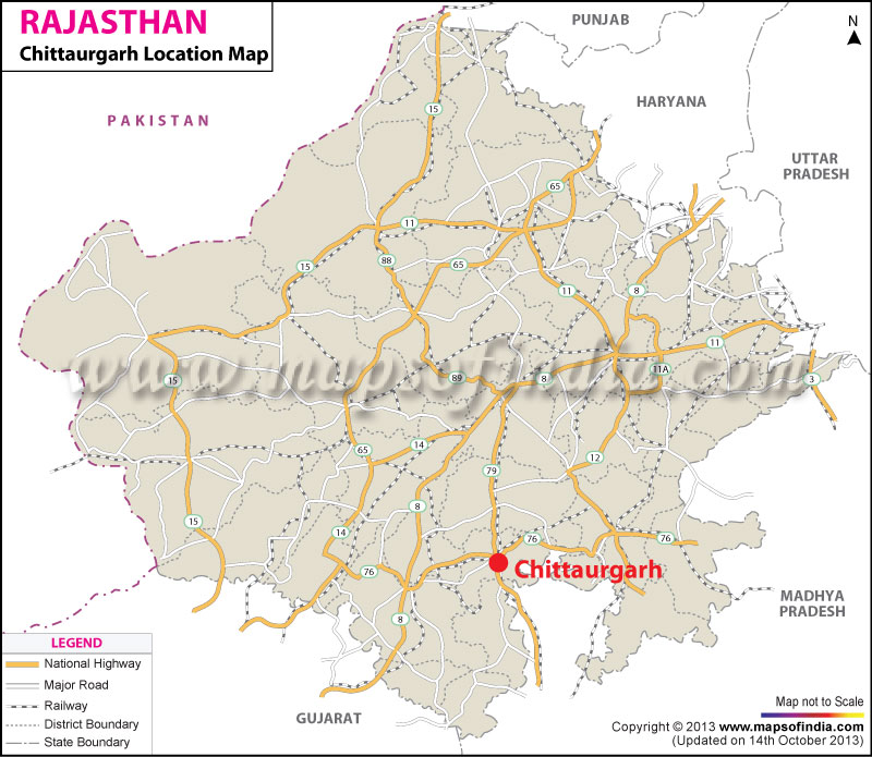 Chittaurgarh Location Map