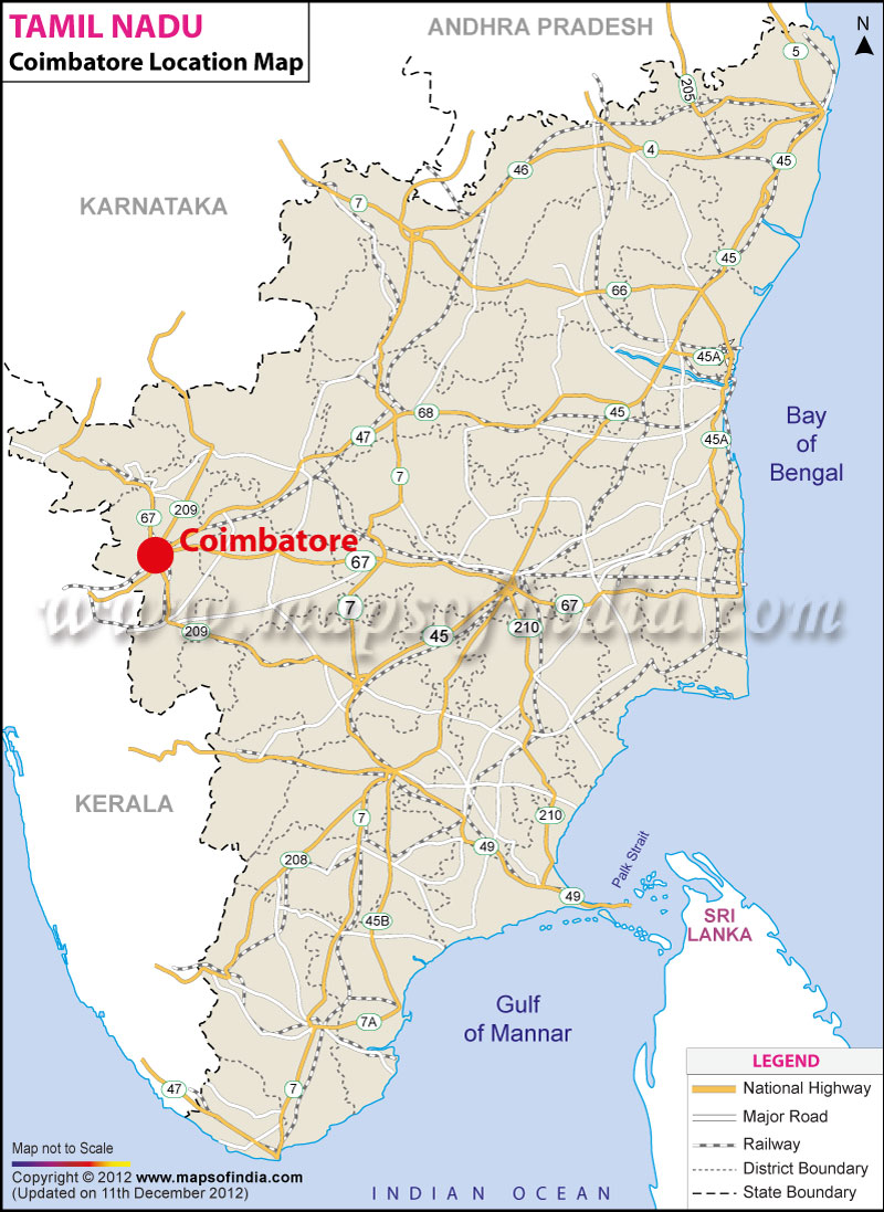 Coimbatore Location Map Where Is Coimbatore