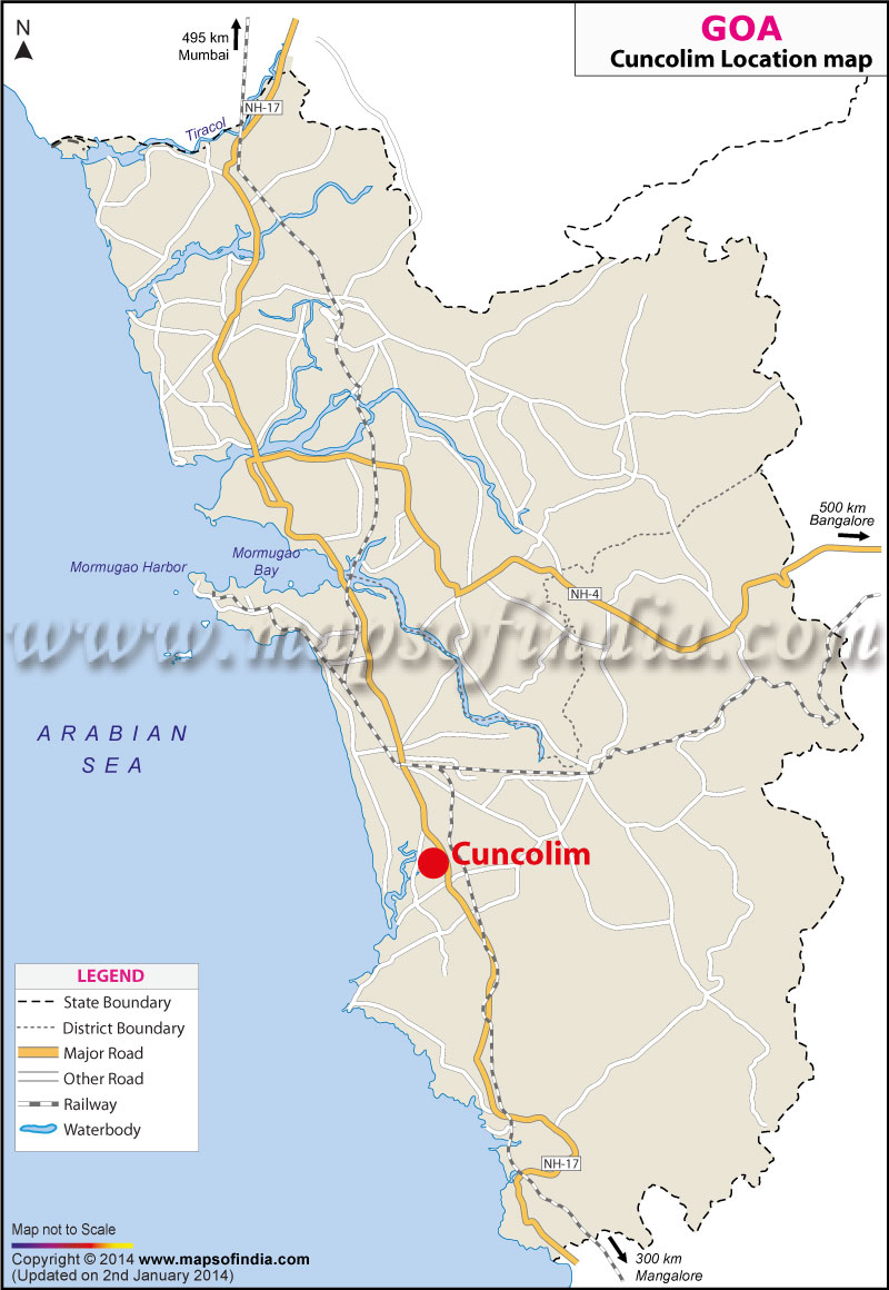 Cuncolim Location Map