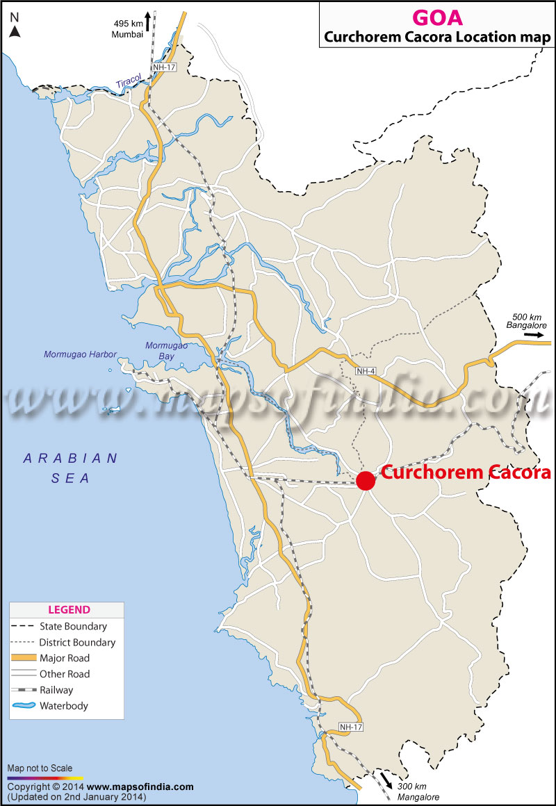 Curchorem Cacora Location Map