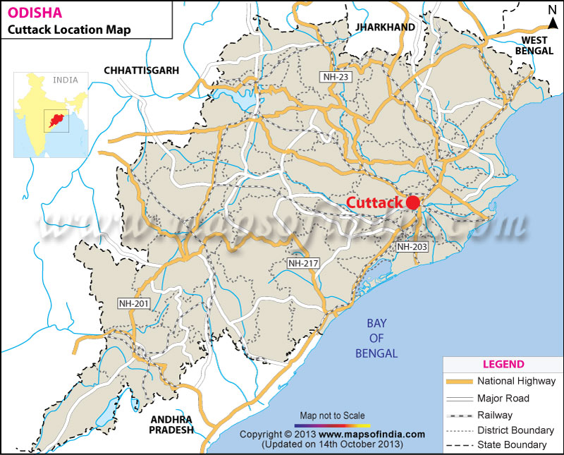 Cuttack Location Map