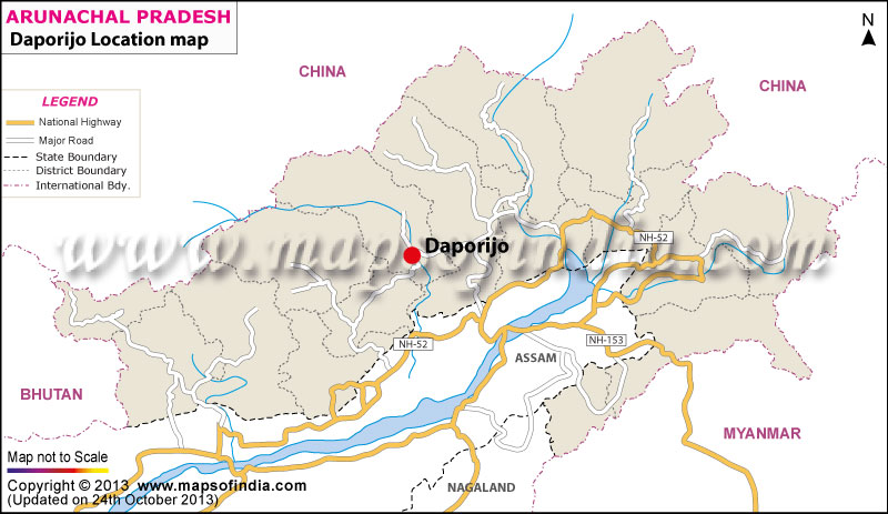 Daporijo Location Map