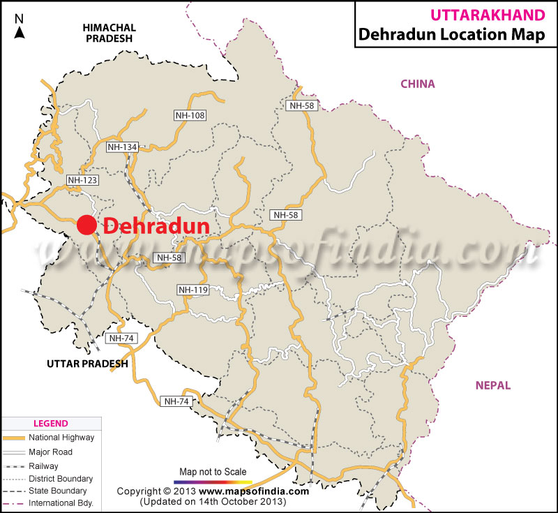 Dehradun Location Map