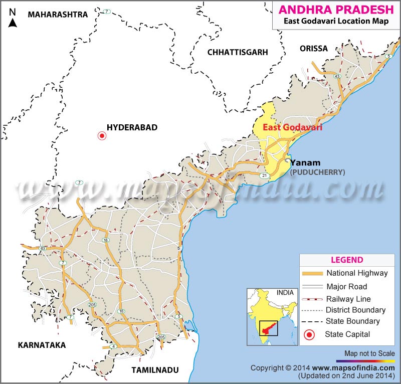 East Godavari Location Map