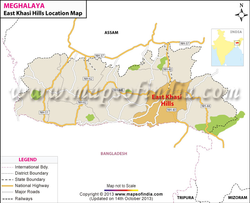 East Khasi Hills Location Map