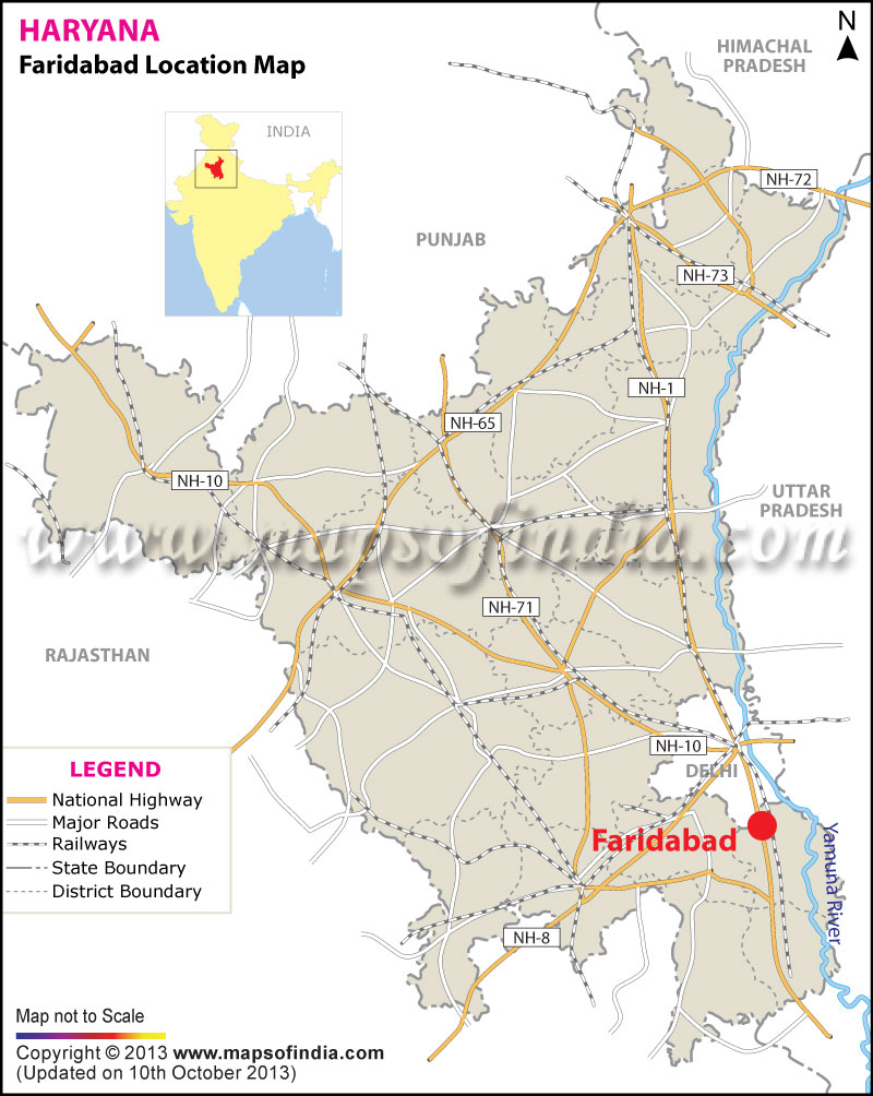 Faridabad Location Map