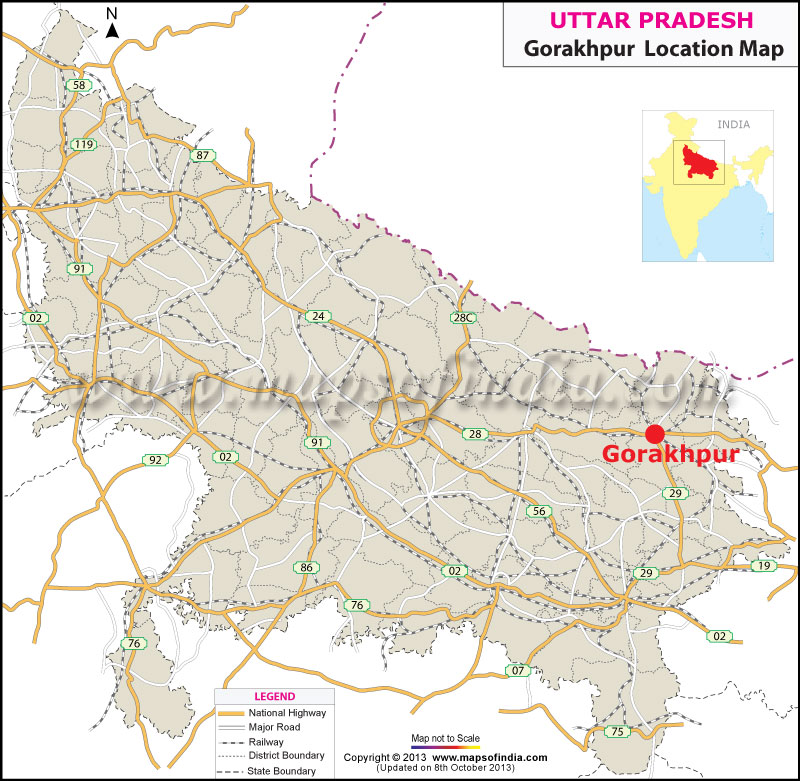 Gorakhpur Location Map