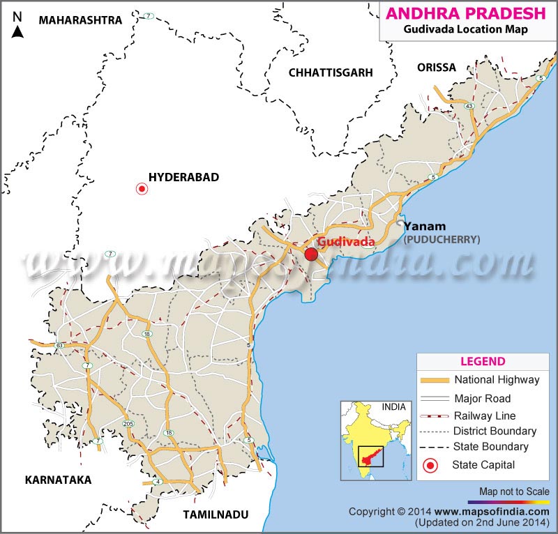 Gudivada Location Map