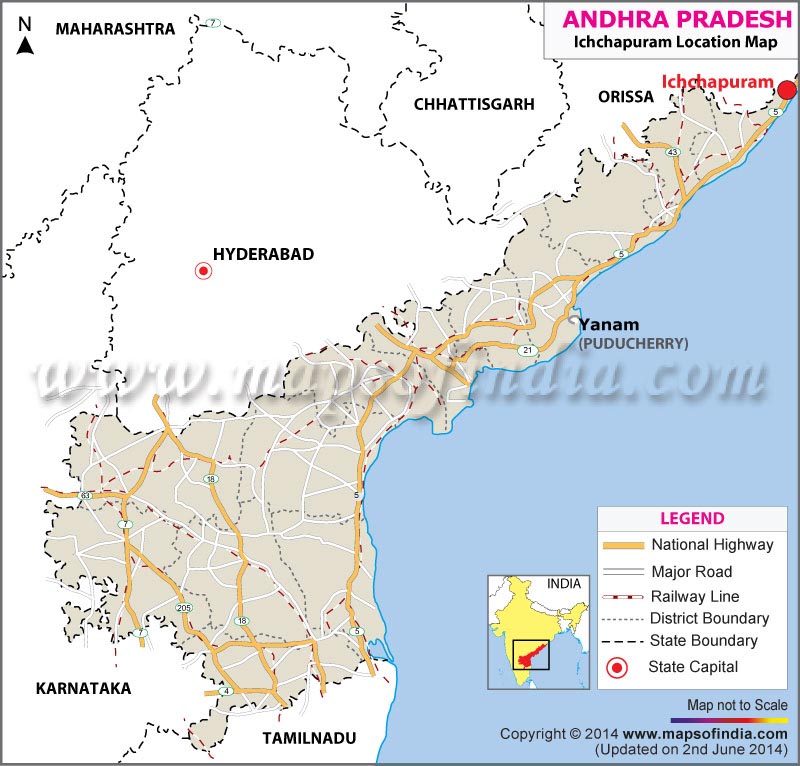 Ichchapuram Location Map