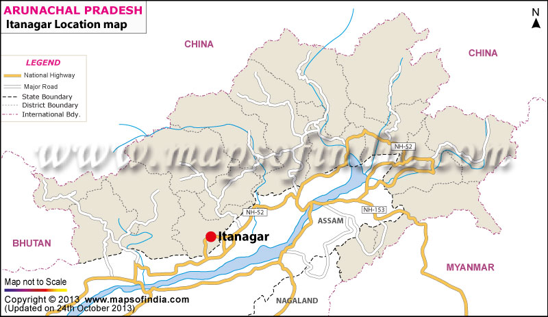 Itanagar Location Map