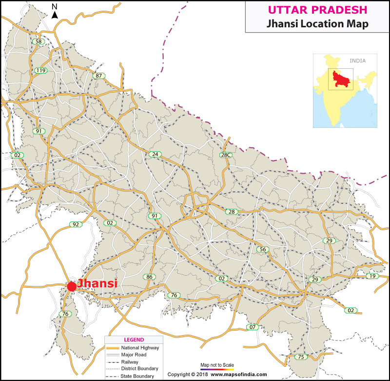 Jhansi Location Map