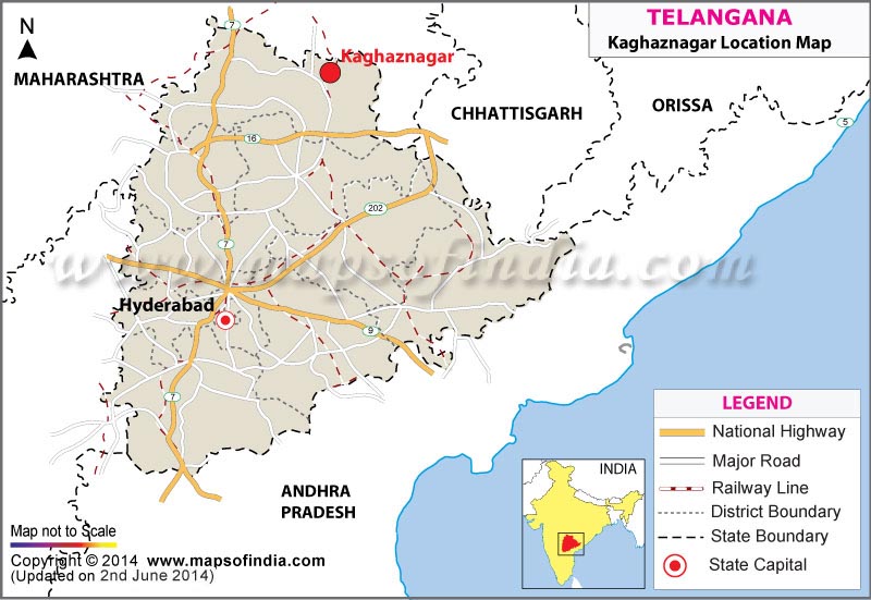 Kaghaznagar Location Map