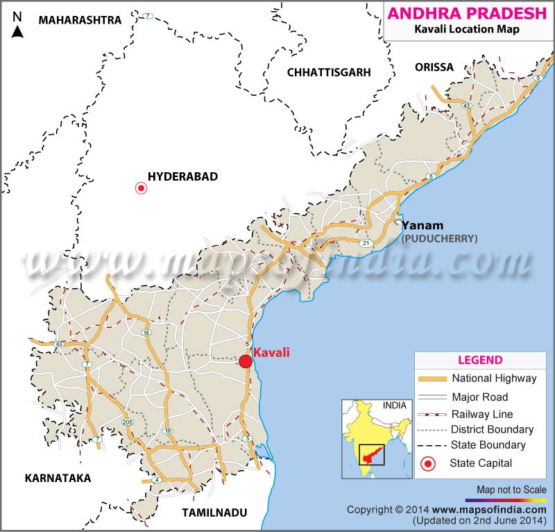 Kavali Location Map