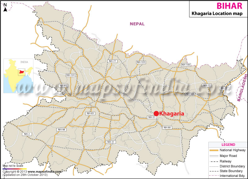 Khagaria Location Map