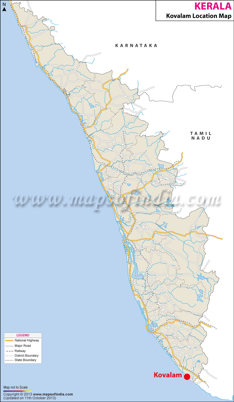 Kovalam Location Map