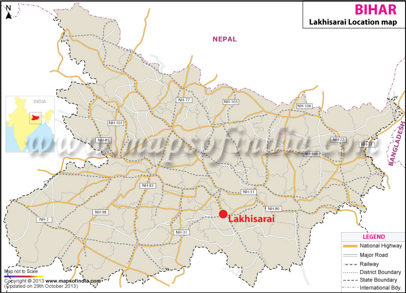 Lakhisarai Location Map