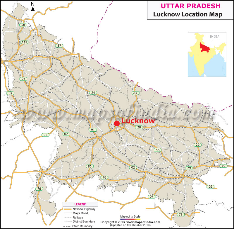 Lucknow Location Map