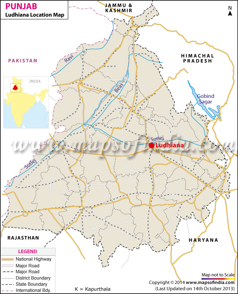 Ludhiana Location Map